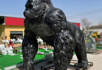 酒店猩猩雕塑廠家，家禽主題，鍍銅工藝