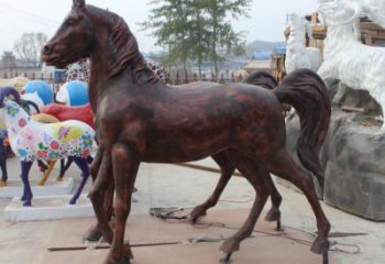 庭院小馬雕塑廠家，動物小品，廣場擺件