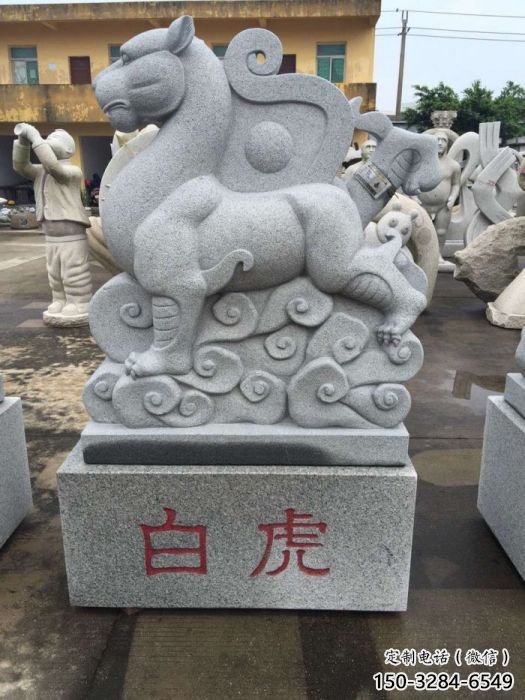 仿真白虎雕塑，拉絲海洋雕塑，抽象效果