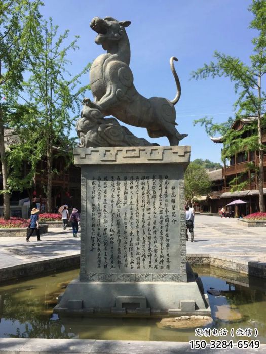 售樓部白虎雕塑，仿銅動(dòng)物雕塑，彩繪題材