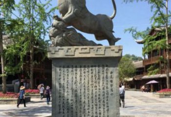 售樓部白虎雕塑，仿銅動物雕塑，彩繪題材