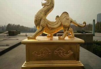 小區(qū)白虎雕塑廠家，拉絲動物雕塑，抽象效果