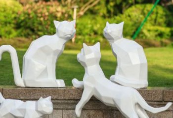 廣場(chǎng)貓咪雕塑廠家，卡通動(dòng)物雕塑，抽象效果