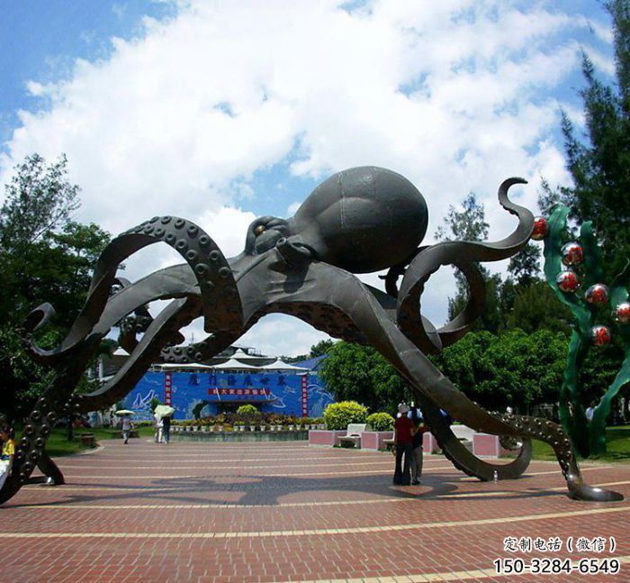 抽象章魚雕塑廠家 店門口彩繪雕塑 步行街擺件 抽象章魚雕塑廠家 店門口彩繪雕塑 步行街擺件