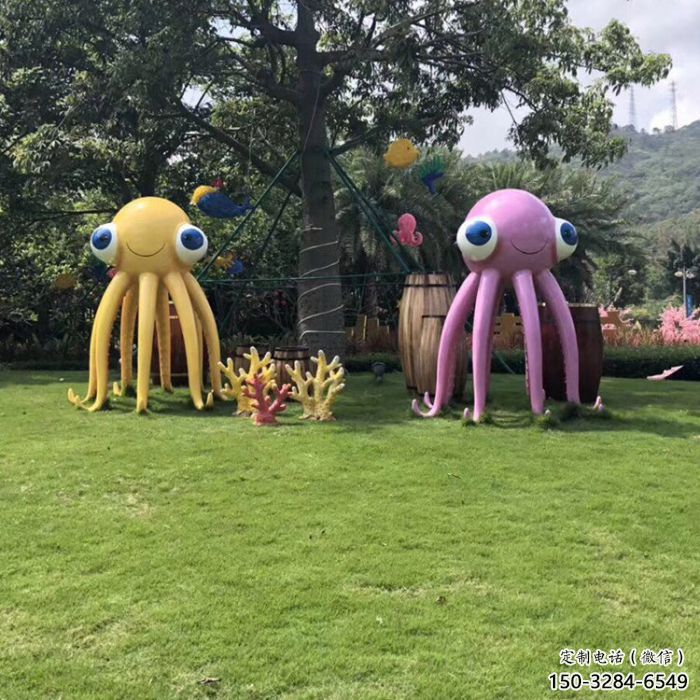 房地產(chǎn)烏賊雕塑廠家，仿古動(dòng)漫雕塑，彩繪工藝制造