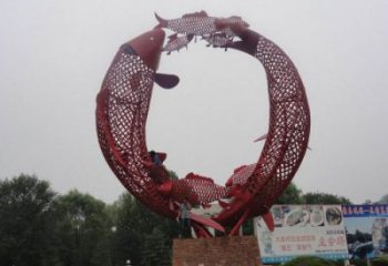 公園魚形雕塑，彩繪海洋雕塑，卡通主題