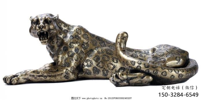 步行街獵豹雕塑，鍛造動物雕塑，仿真方式