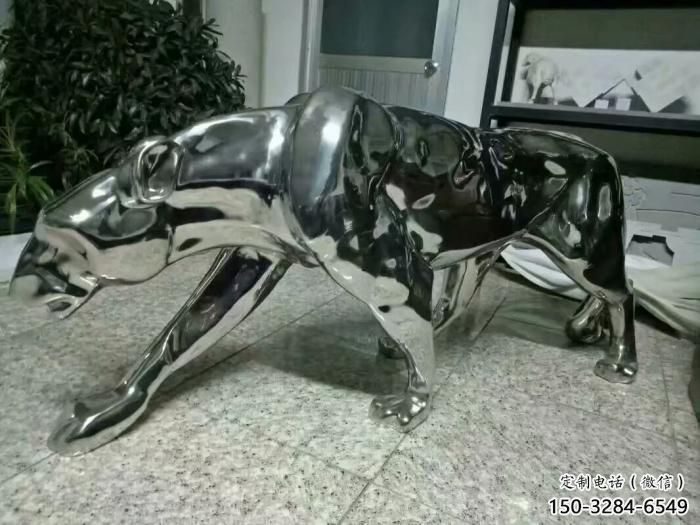 抽象獵豹雕塑，戶外動物雕塑，鏡面工藝