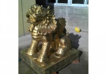 步行街貔貅雕塑，玻璃鋼動(dòng)物雕塑，仿古方式