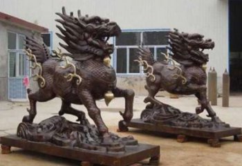 街道貔貅雕塑，大型動物雕塑，古銅效果