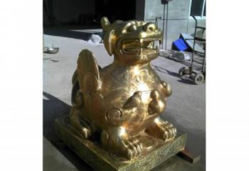 景區(qū)貔貅雕塑，戶外歐式雕塑，玻璃鋼材質(zhì)