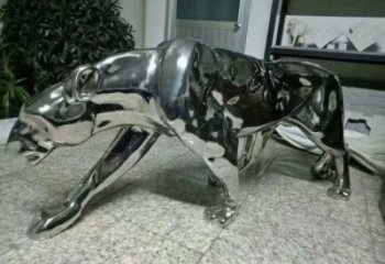 抽象獵豹雕塑，戶外動物雕塑，鏡面工藝