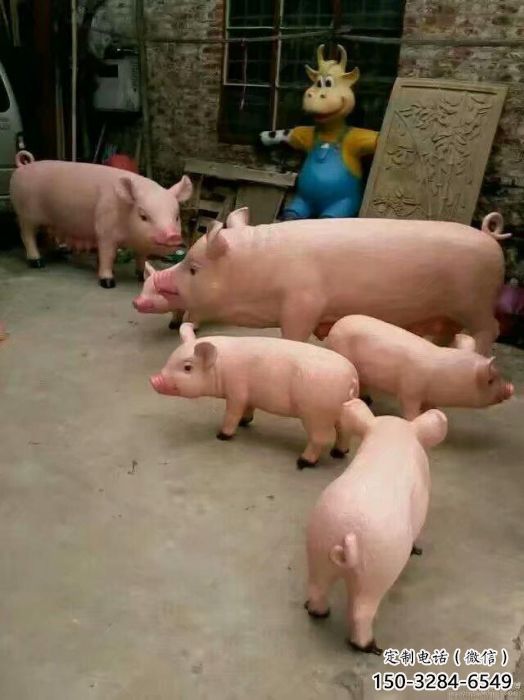 戶外野豬雕塑，動物仿真雕塑，彩繪主題