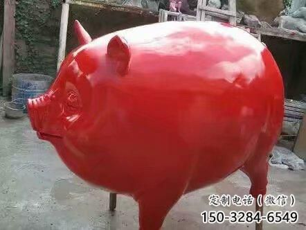 野豬彩繪雕塑，動物仿真雕塑，公園廣場擺件