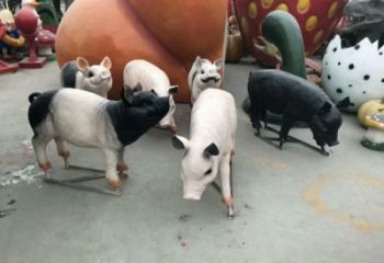 公園野豬雕塑，美陳動(dòng)物雕塑，仿真工藝