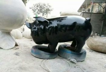 廣場(chǎng)野豬雕塑，戶外動(dòng)物雕塑，烤漆工藝制造