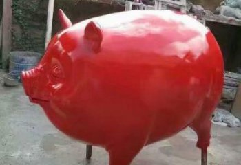 野豬彩繪雕塑，動(dòng)物仿真雕塑，公園廣場(chǎng)擺件