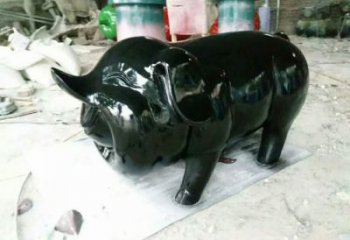 園林野豬雕塑，噴漆動(dòng)物雕塑，仿真形式