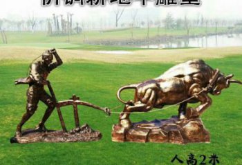 廣場(chǎng)老牛雕塑廠家，牛離地雕塑，抽象效果