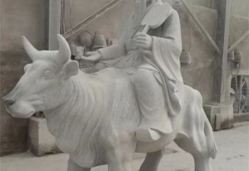 校園老牛雕塑，騎牛老子雕塑，廣場動物主題