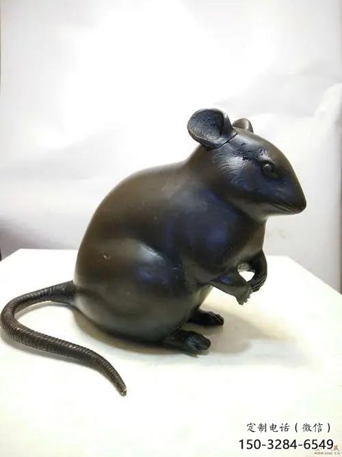 老鼠雕塑，鍍銅動物雕塑，仿真工藝