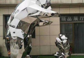 庭院狗熊雕塑，拋光動(dòng)物雕塑，鏡面形式