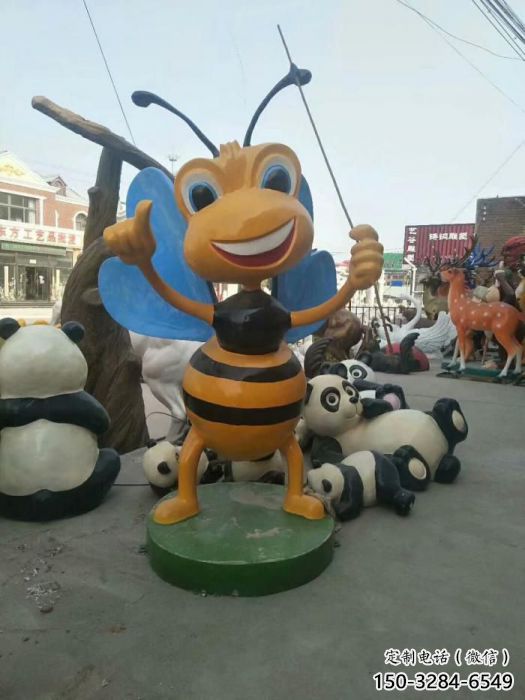 小區(qū)蟲子雕塑，卡通彩繪雕塑，抽象效果