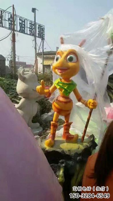 園林蟲(chóng)子雕塑，噴漆彩繪雕塑，卡通動(dòng)漫形式