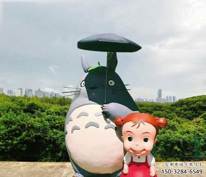 廣場龍貓雕塑，卡通美陳雕塑，抽象效果