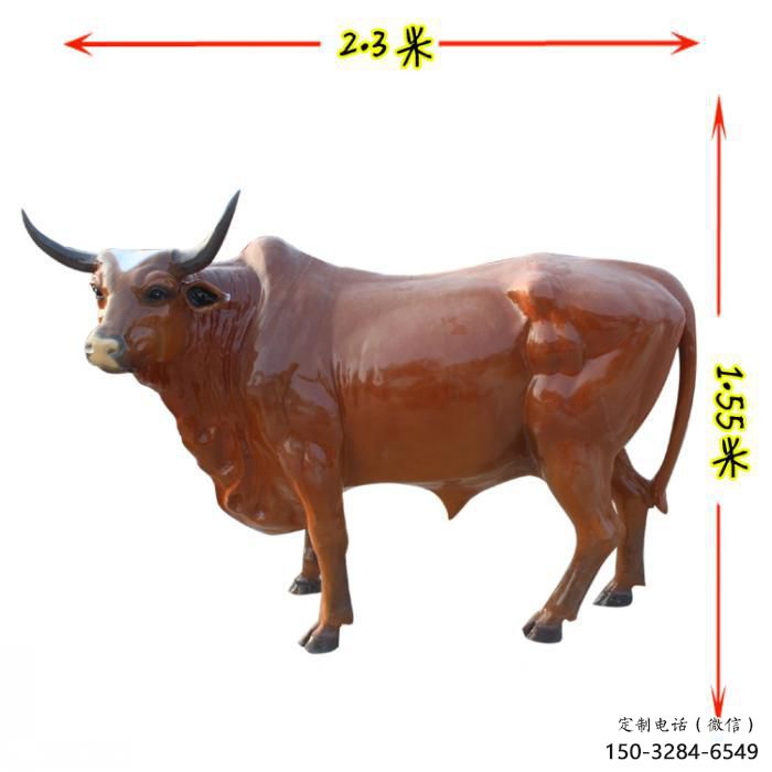 景觀黃牛雕塑廠家，園林動(dòng)物擺件，仿真彩繪工藝