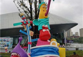 街道蟲子雕塑，動漫美陳雕塑，彩繪效果
