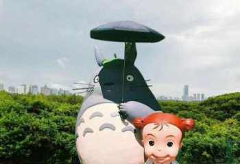 廣場龍貓雕塑，卡通美陳雕塑，抽象效果