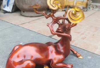 抽象馴鹿雕塑，仿古動物雕塑，仿古擺件