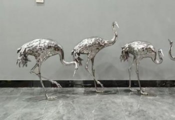 仿真白鶴雕塑廠家 店門(mén)口園林雕塑 動(dòng)物小品