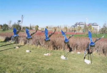 廣場(chǎng)白鶴雕塑廠家 公園仿真雕塑 抽象擺件