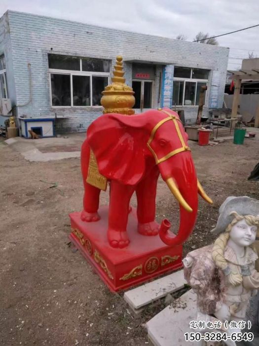 擺件大象雕塑，室外雕塑，玻璃鋼大象雕塑供應(yīng)商