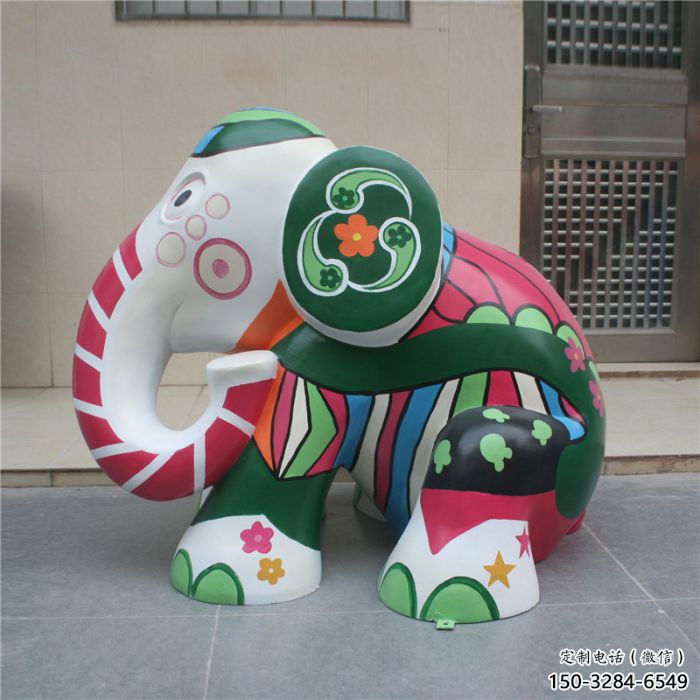 景觀大象雕塑供應，花園小品，酒店彩繪大象雕塑展品
