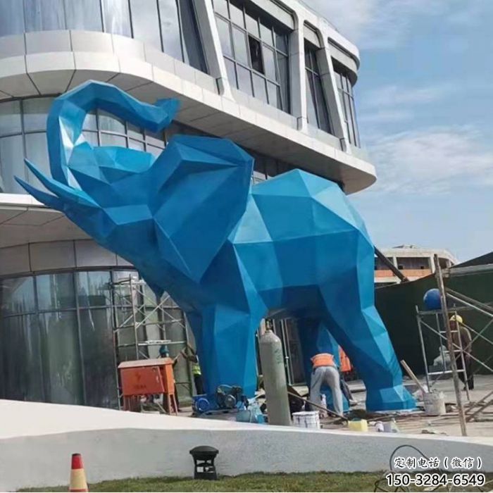 街頭大象雕塑供應，城區(qū)小品，切面烤漆大象雕塑制造商