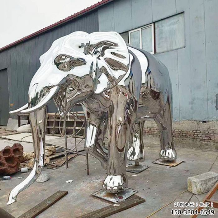 景觀大象雕塑制造商，動(dòng)物雕塑，鏡面大象雕塑供給