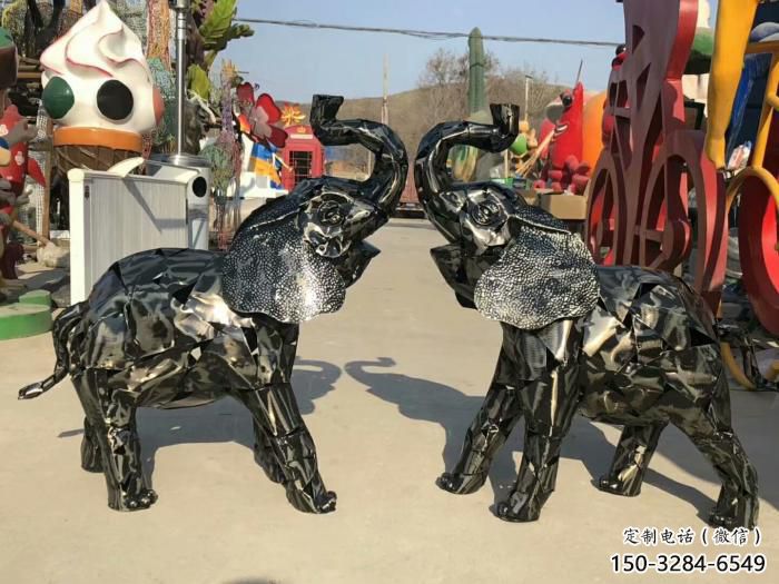 景區(qū)大象雕塑觀賞型，公園小品，鐵藝大象雕塑生產(chǎn)商