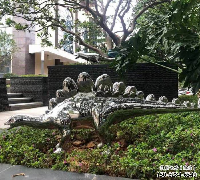 景觀恐龍雕塑廠家，拋光工藝，鏡面恐龍雕塑承接