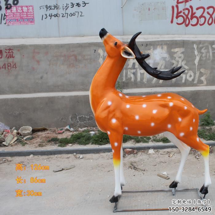 大型小鹿雕塑，彩繪工藝，玻璃鋼動物雕塑廠家