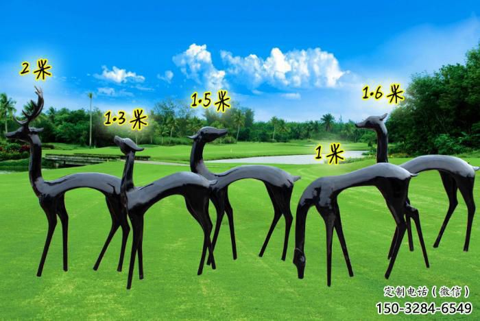 抽象小鹿雕塑專供，美陳雕塑，仿銅小鹿雕塑預(yù)定