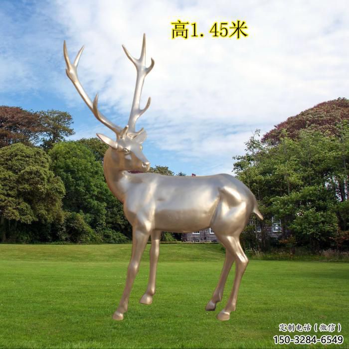 回頭鹿雕塑，動物雕塑，抽象仿銅小鹿雕塑定價