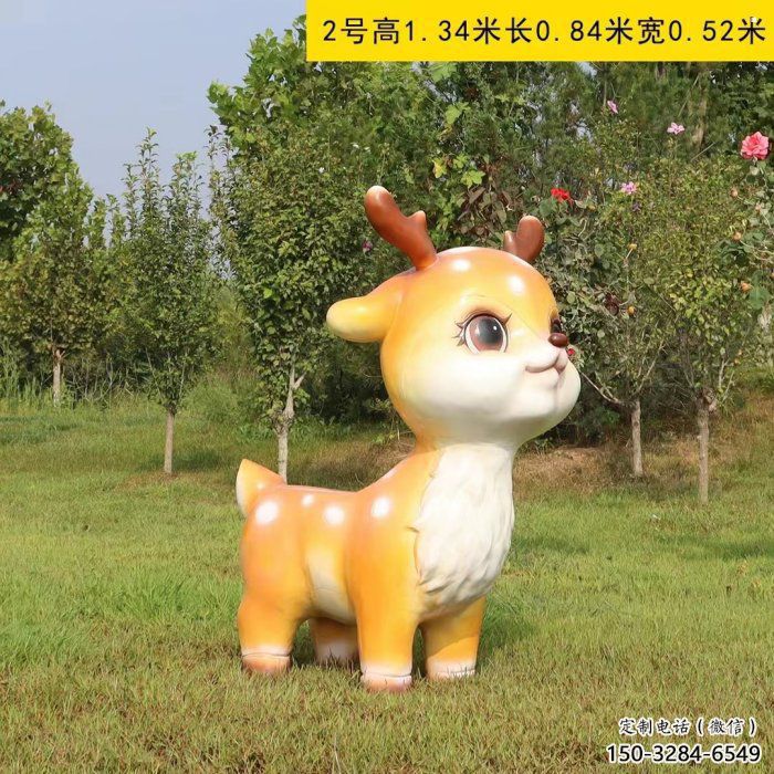 小鹿雕塑定價，彩繪工藝，卡通小鹿雕塑制作