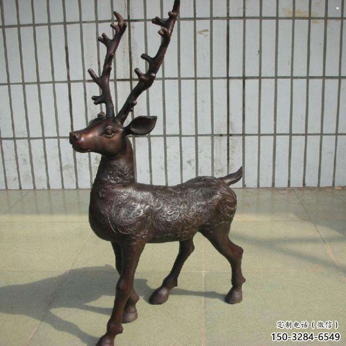 銅梅花鹿雕塑供給，街道標(biāo)識，梅花鹿銅雕塑供應(yīng)