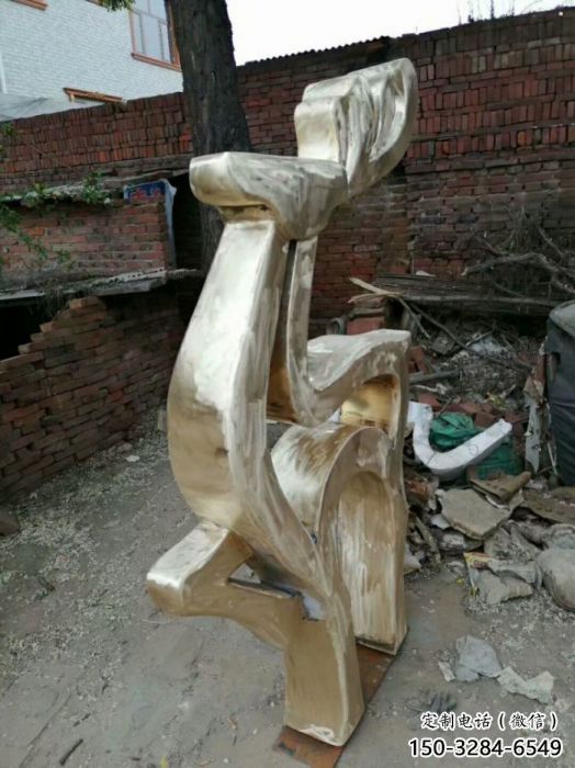 小鹿雕塑定價，街景小品，抽象銅鹿雕塑批發(fā)