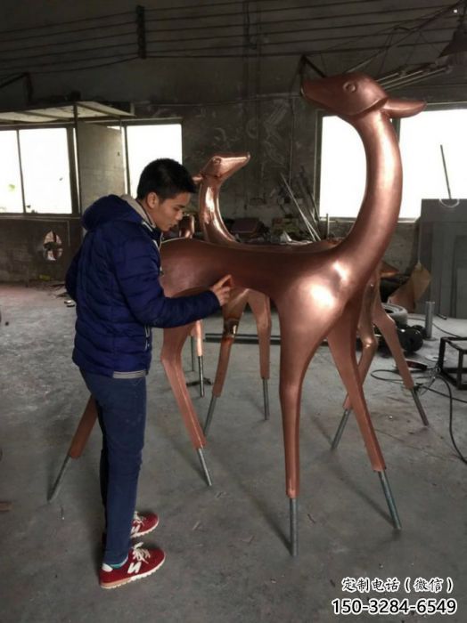 園林小鹿雕塑供求，中式工藝，抽象銅鹿雕塑精選
