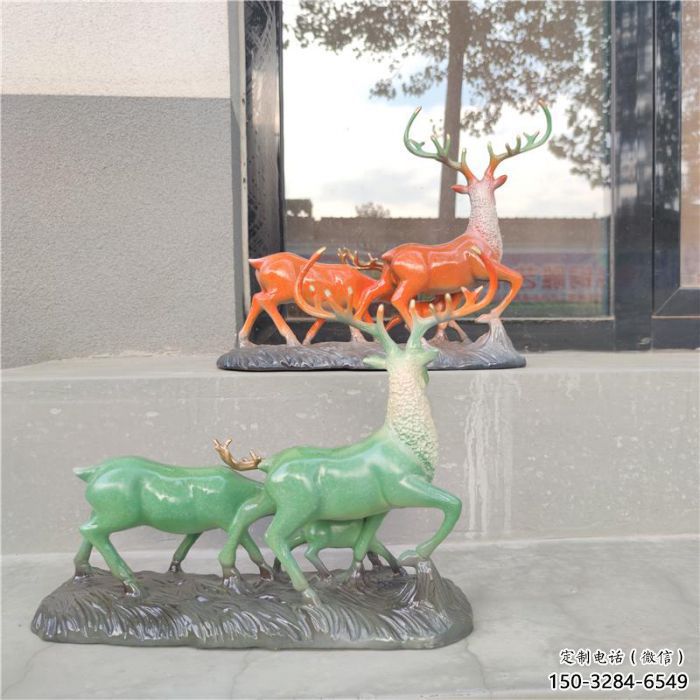 銅小鹿雕塑優(yōu)選，陸地擺件，景觀小鹿銅雕塑制作