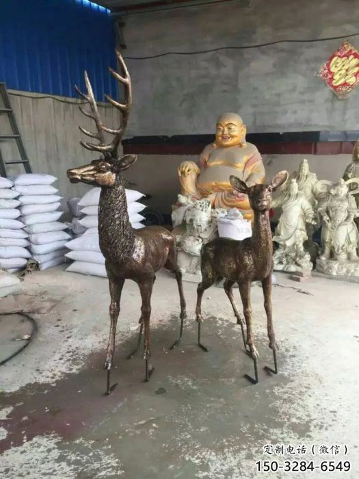 農(nóng)村馴鹿雕塑，鏤空海洋雕塑，抽象效果